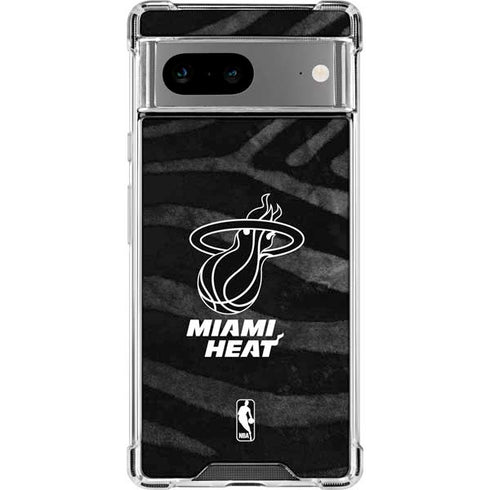 NBA Miami Heat Black Animal Print Google Pixel 7a Clear Case